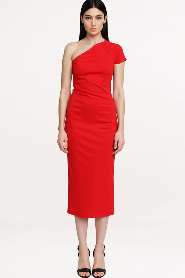 CZERWONA DOPASOWANA SUKIENKA