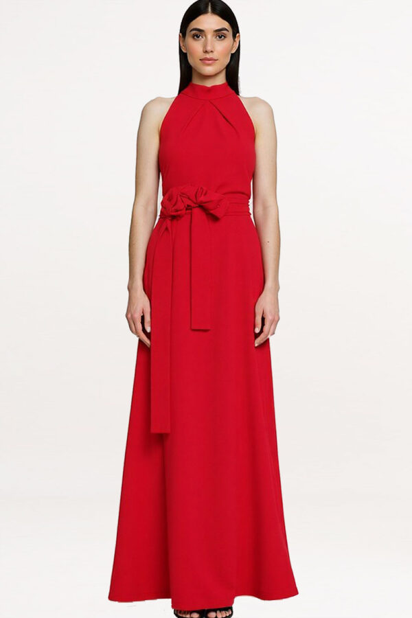 CZERWONA SUKIENKA Z WIĄZANIEM