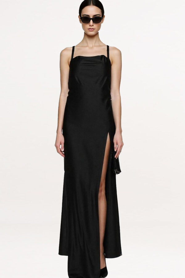 CZARNA SUKIENKA SATYNOWA