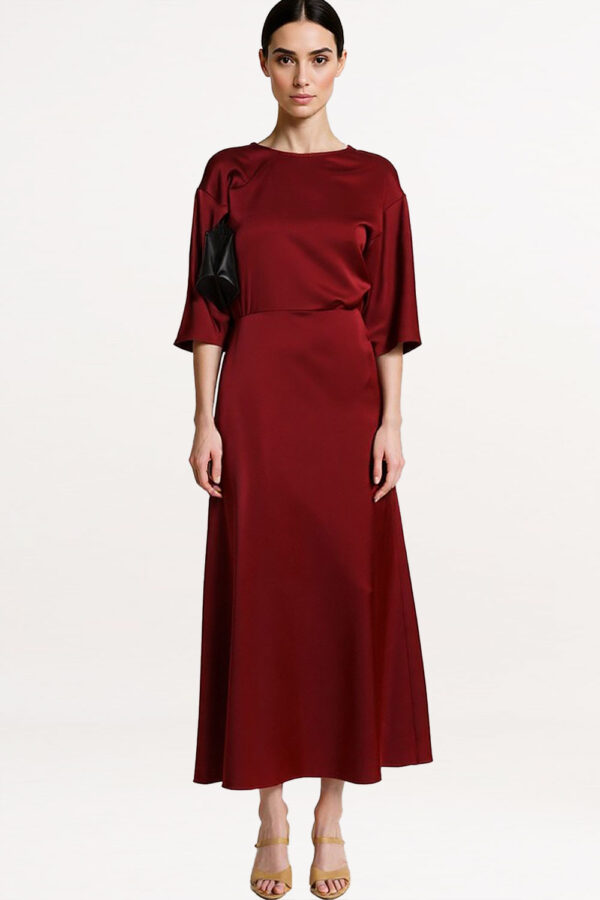 BORDOWA SUKIENKA SATYNOWA