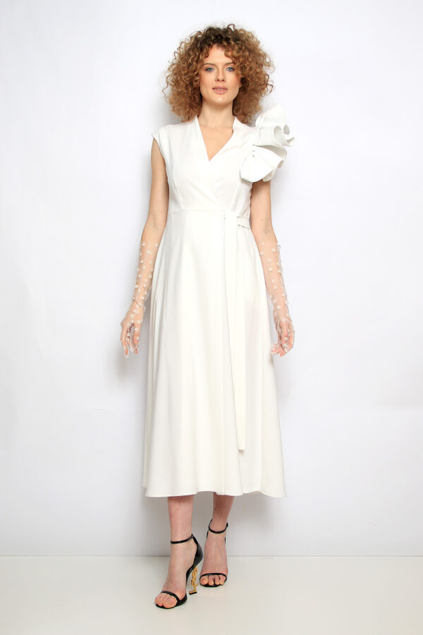 SUKNIA ŚLUBNA Z FALBANĄ - SERENA