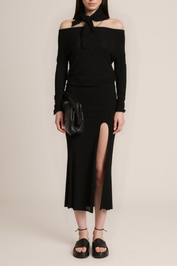 DZIANINOWA SPÓDNICA  Z TENCELU