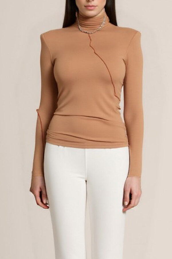 DZIANINOWA BLUZKA Z TENCELU