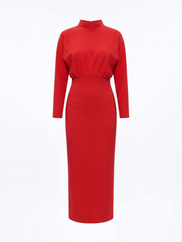 Czerwona Sukienka z Golfem „Red Elegance”