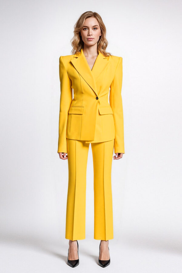 ŻÓŁTA MARYNARKA Z KLAMRĄ Z TYŁU