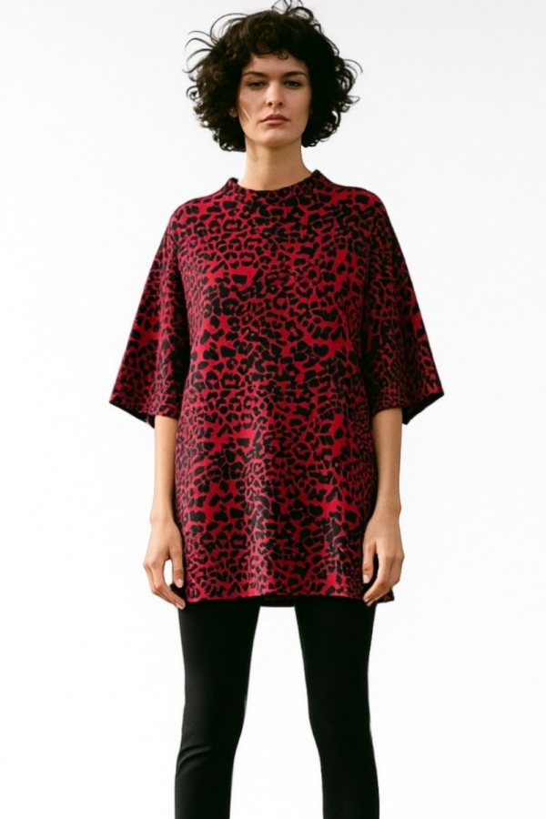 T-SHIRT OVERSIZE PANTERKA BORDO
