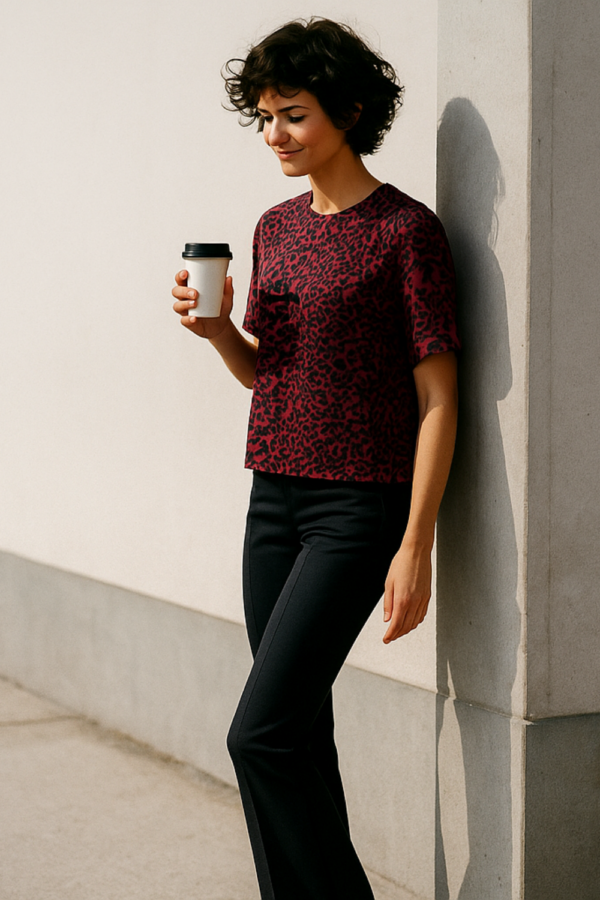 T-SHIRT PANTERKA BORDO