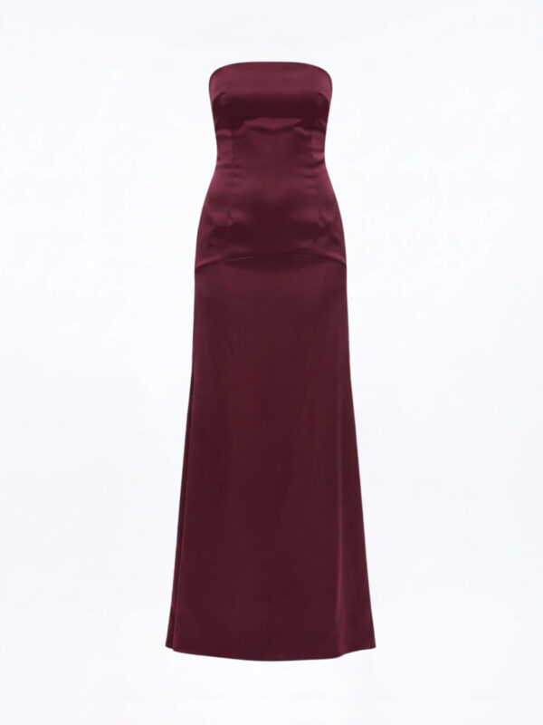 Sukienka Maxi Bordo „Bordeaux Satin”