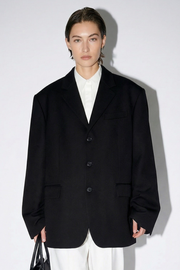 MARYNARKA Z ALPAKI CZARNA