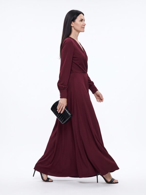 sukienka bordowa maxi Bordeaux Elegance
