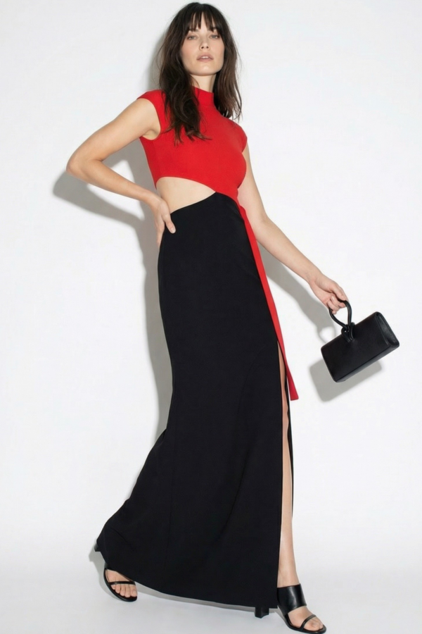 DWUKOLOROWA SUKIENKA ELASTYCZNA