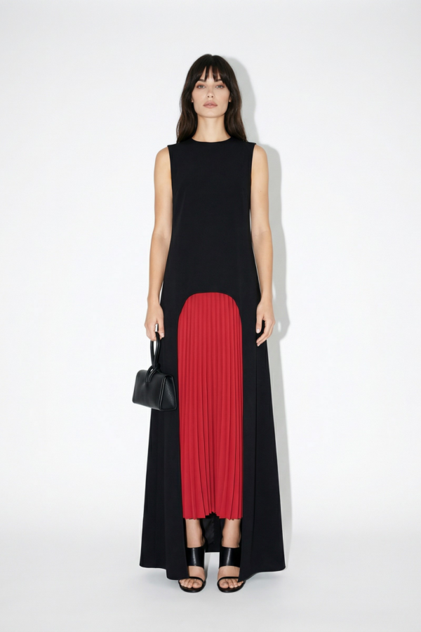 SUKIENKA Z CZERWONĄ PLISOWANĄ SPÓDNICĄ