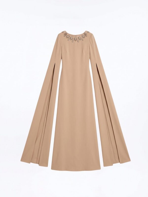 Beżowa sukienka wieczorowa maxi – FURELLE Atelier